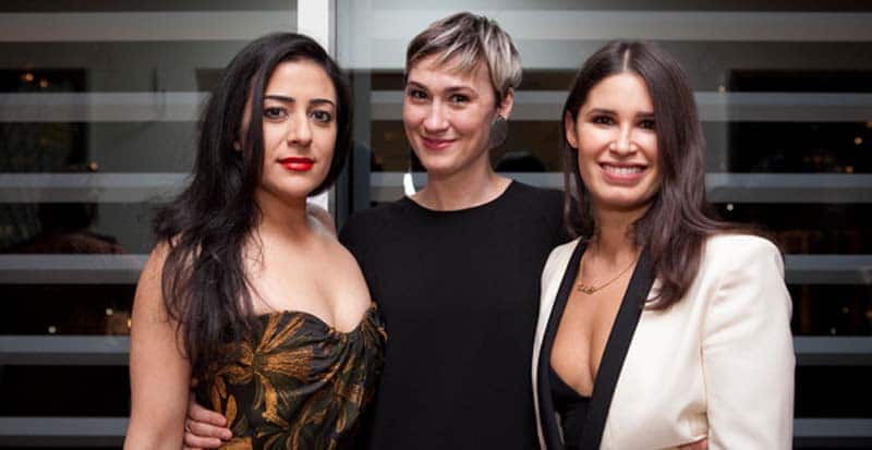 Nadine Malouf, Jessica Love, and Nicole Villamil at the broadway premiere of Queens
