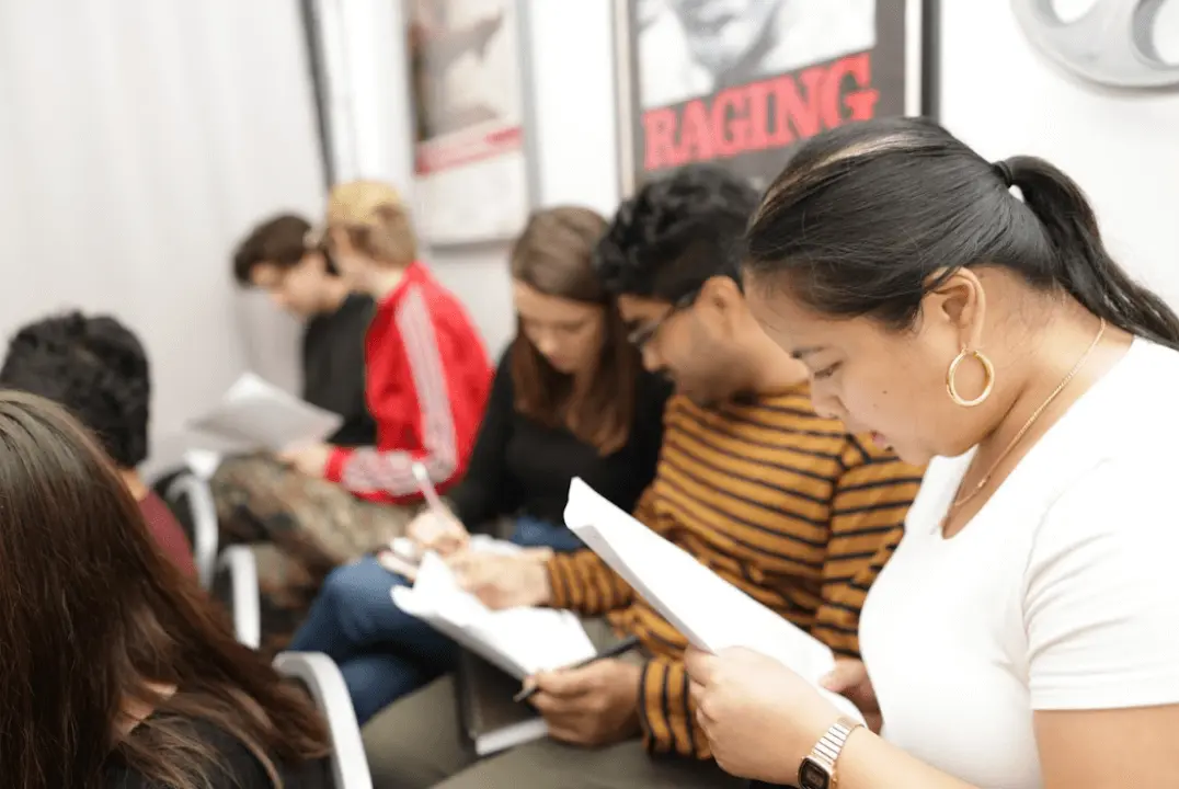 Actors studying their lines